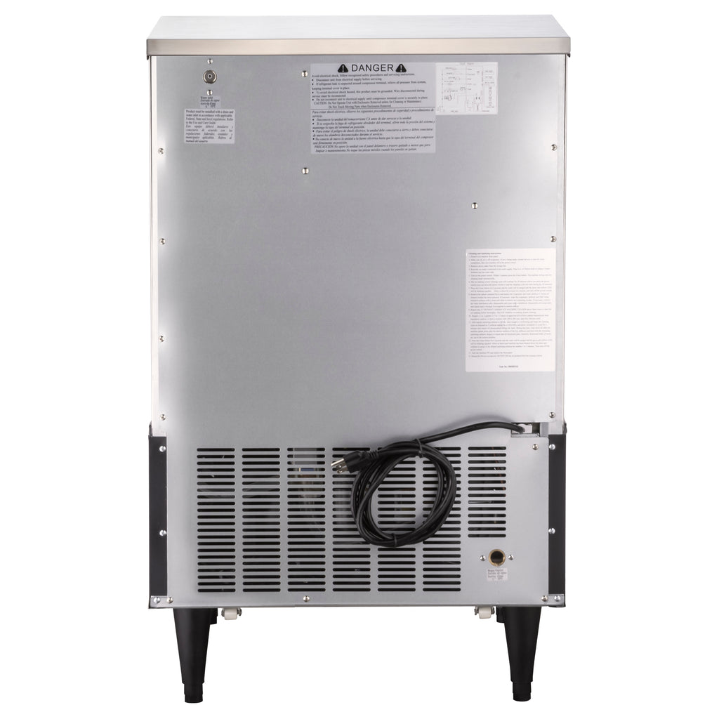 Maxx Ice Intelligent Series Self-Contained Ice Machine, 260 lbs, Full Dice Ice Cubes, with 75 lb Built-in Ice Storage Bin, in Stainless Steel with Black Trim MIM260N
