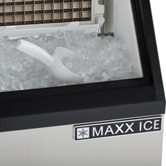 Maxx Ice Self-Contained Ice Machine, 265 lbs, Half Dice Ice Cubes, with 75 lb Built-in Ice Storage Bin, in Stainless Steel with Black Trim MIM265H