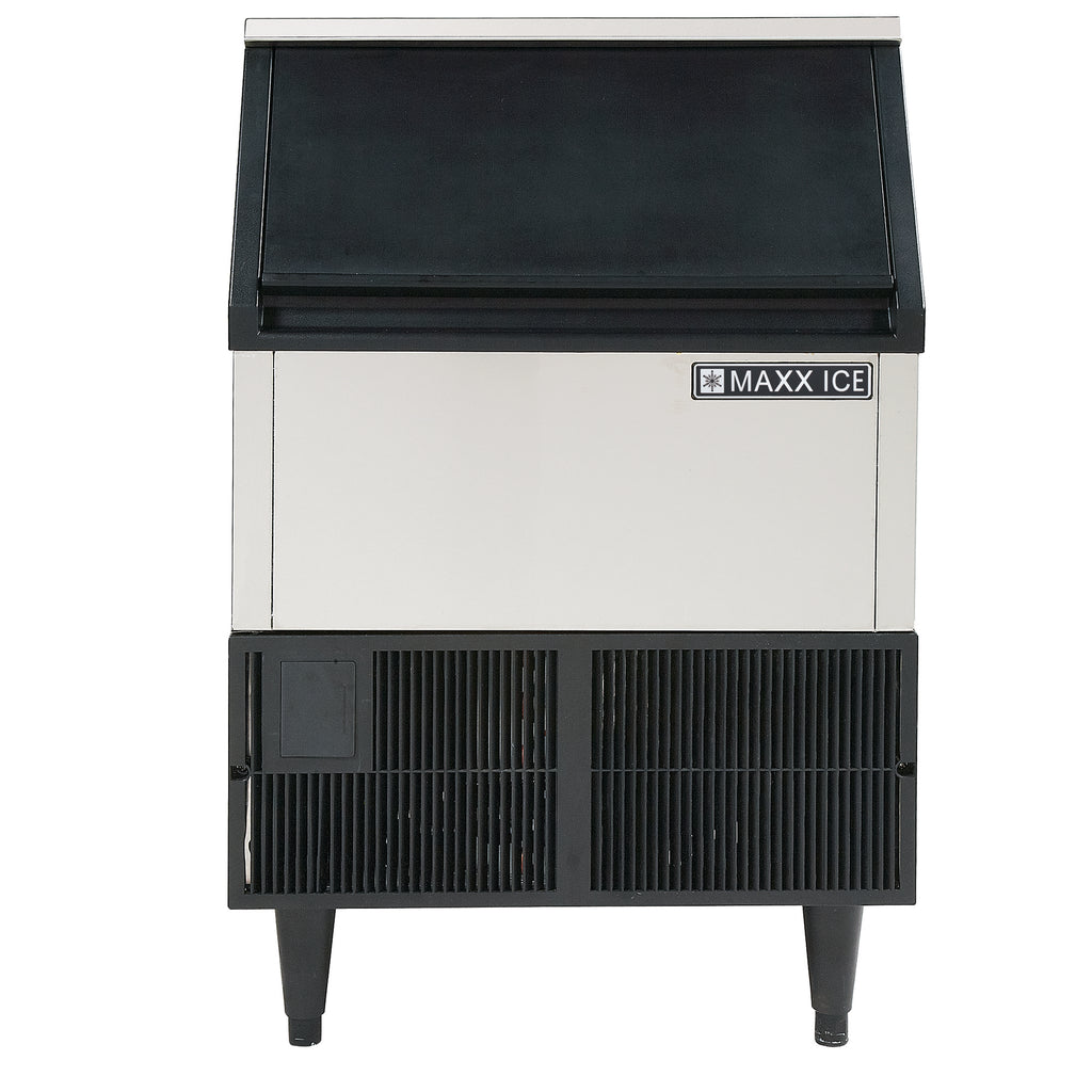 Maxx Ice Self-Contained Ice Machine, 265 lbs, Half Dice Ice Cubes, with 75 lb Built-in Ice Storage Bin, in Stainless Steel with Black Trim MIM265H