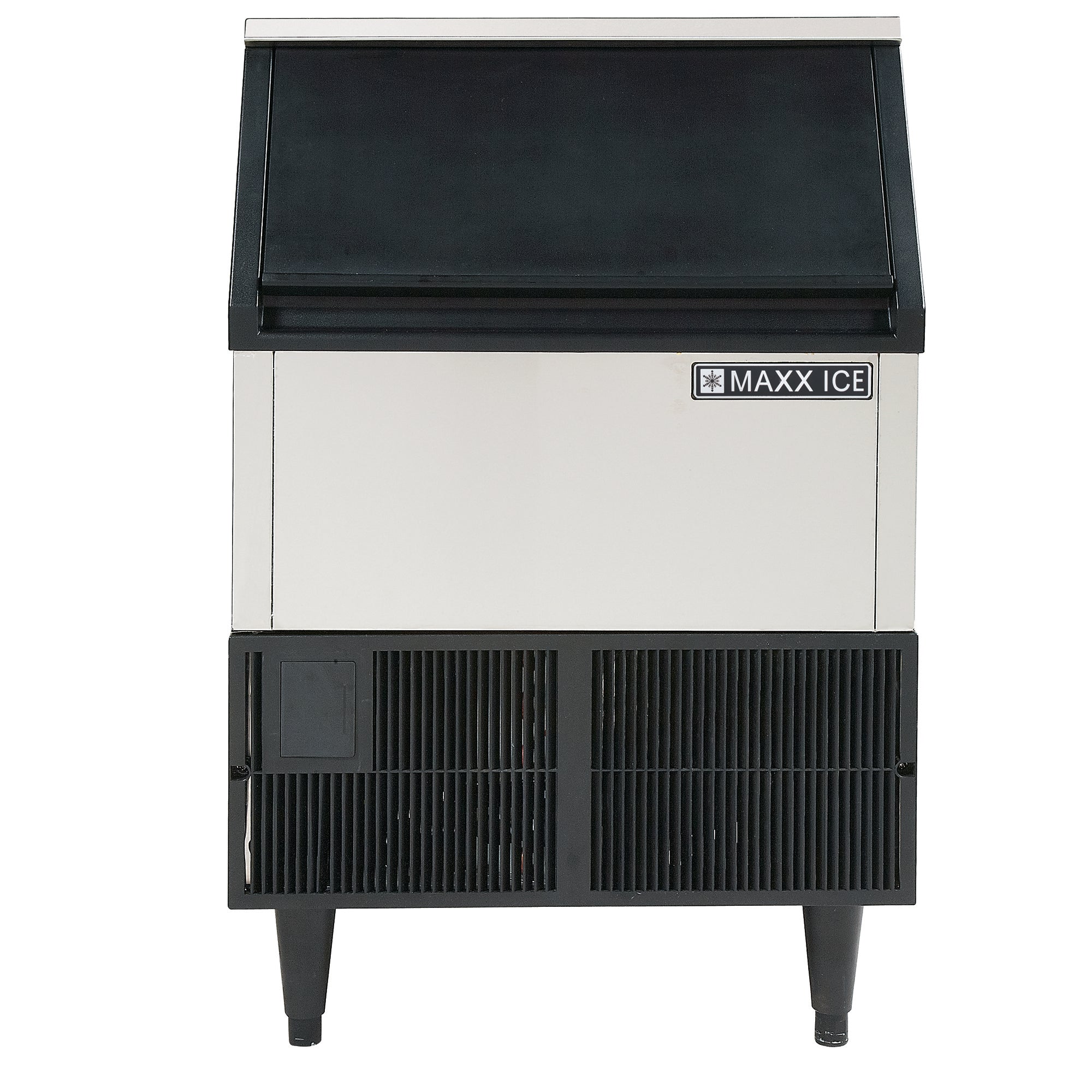 Maxx Ice Self-Contained Ice Machine, 265 lbs, Half Dice Ice Cubes, with 75 lb Built-in Ice Storage Bin, in Stainless Steel with Black Trim MIM265H