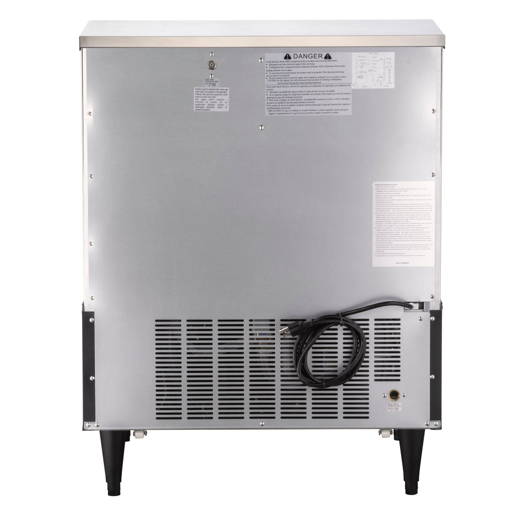 Maxx Ice Intelligent Series Self-Contained Ice Machine, 320 lbs, Full Dice Ice Cubes, with 100 lb Built-in Ice Storage Bin, in Stainless Steel with Black Trim MIM320N