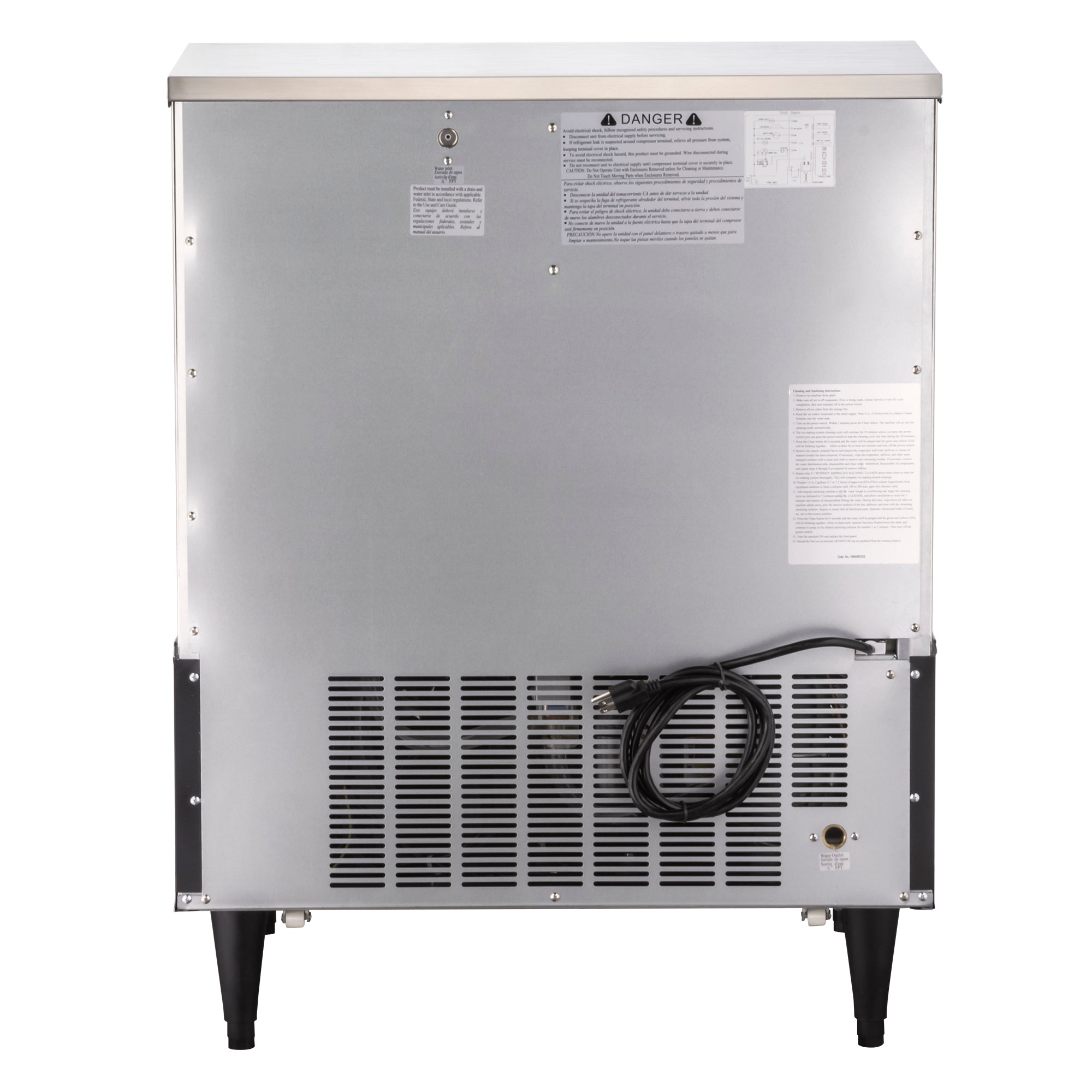 Maxx Ice Intelligent Series Self-Contained Ice Machine, 320 lbs, Full Dice Ice Cubes, with 100 lb Built-in Ice Storage Bin, in Stainless Steel with Black Trim MIM320N