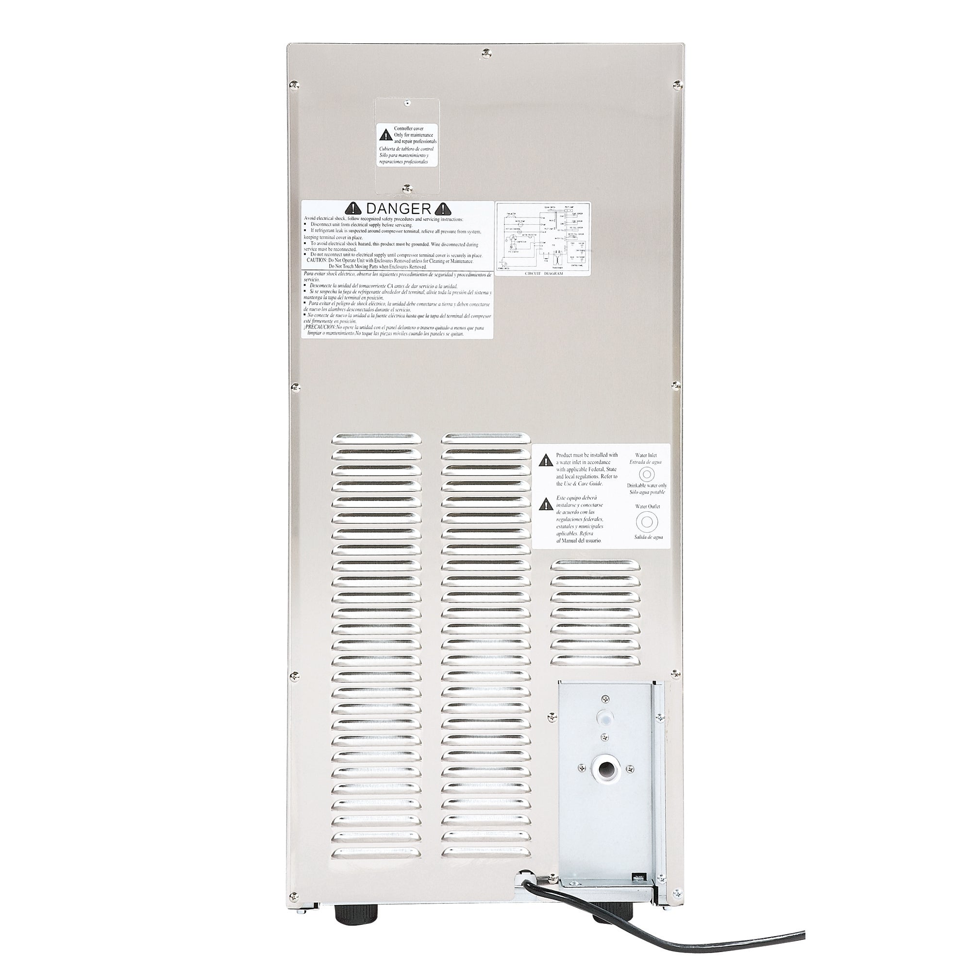 Maxx Ice Self-Contained Outdoor Ice Machine, 15"W, 60 lbs, Full Dice Ice Cubes, Energy Star Listed, in Stainless Steel MIM50-O