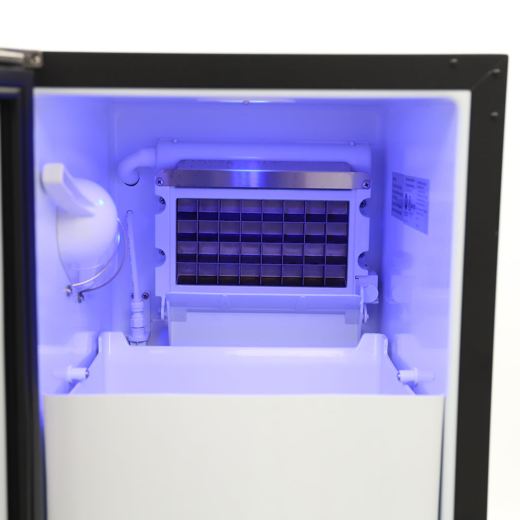 Maxx Ice Built-In Indoor Clear Ice Machine, ADA Compliant, 15"W, 65 lbs, Full Dice Ice Cubes, in Black with Stainless Steel Door MIM50P-ADA