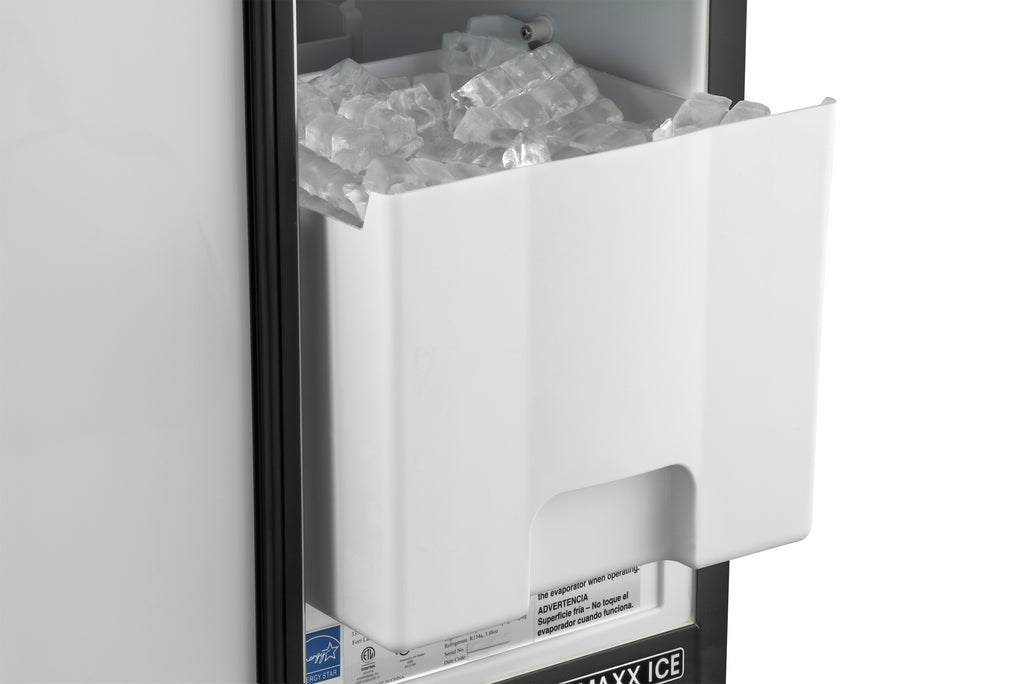 Maxx Ice Premium Indoor Self-Contained Ice Machine, 15"W, 65 lbs, Full Dice Ice Cubes, Energy Star Listed, in Stainless Steel MIM50P
