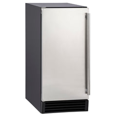 Maxx Ice Self-Contained Indoor Ice Machine, 15"W, 60 lbs, Full Dice Ice Cubes, Energy Star Listed, in Black with Stainless Steel Door MIM50