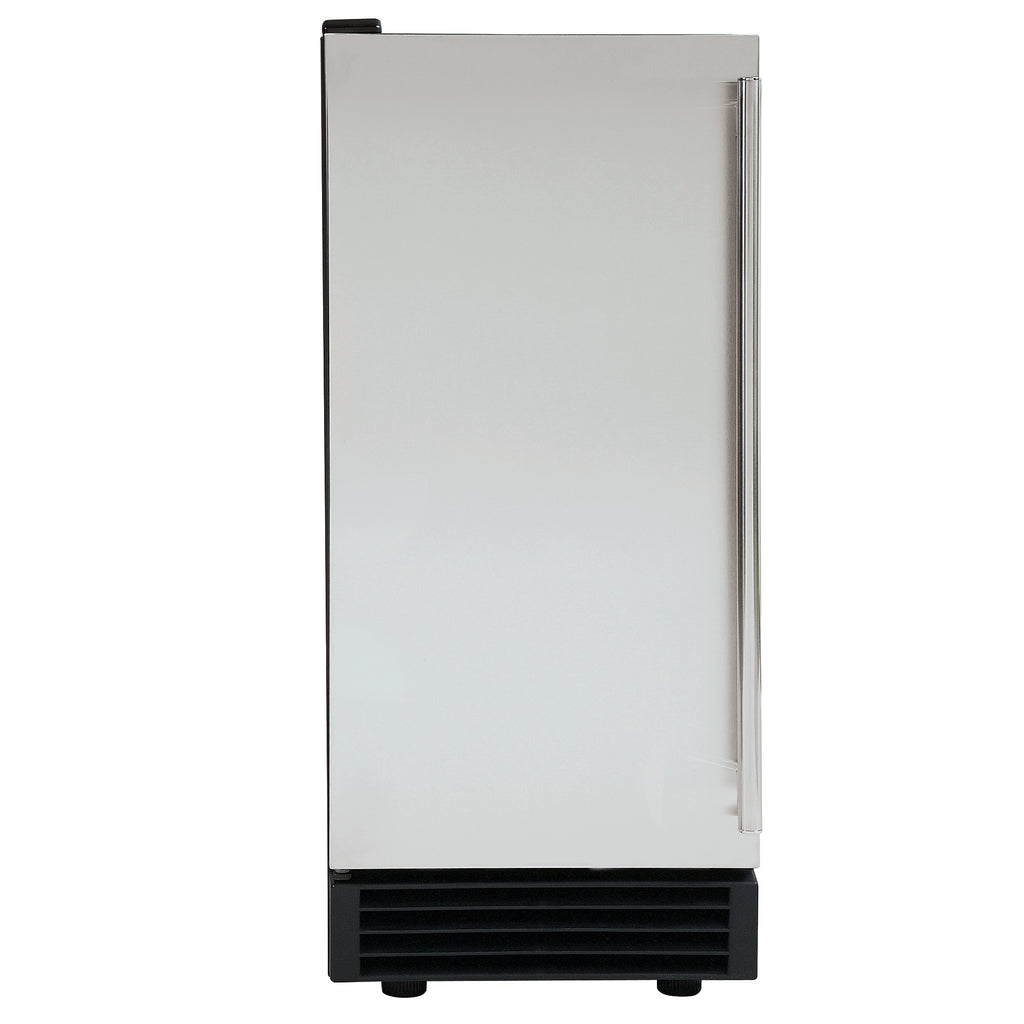 Maxx Ice Self-Contained Indoor Ice Machine, 15"W, 60 lbs, Full Dice Ice Cubes, Energy Star Listed, in Black with Stainless Steel Door MIM50