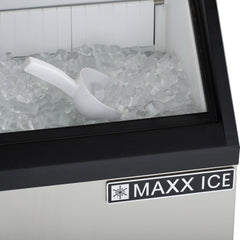 Maxx Ice Self-Contained Ice Machine, 75 lbs, Bullet Ice Cubes, with 25 lb Built-in Ice Storage Bin, in Stainless Steel with Black Trim in Stainless Steel MIM75