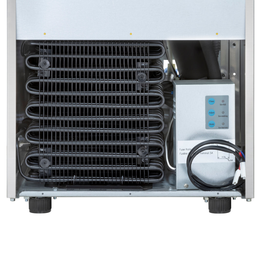 Maxx Ice Self-Contained Ice Machine, 75 lbs, Bullet Ice Cubes, with 25 lb Built-in Ice Storage Bin, in Stainless Steel with Black Trim in Stainless Steel MIM75