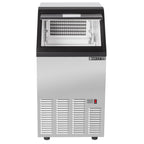 Maxx Ice Self-Contained Ice Machine, 88 lbs, Half Dice Ice Cubes, with 25 lb Built-in Ice Storage Bin, in Stainless Steel with Black Trim MIM85H