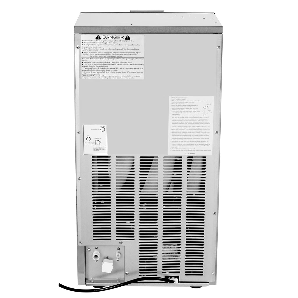 Maxx Ice Self-Contained Ice Machine, 88 lbs, Half Dice Ice Cubes, with 25 lb Built-in Ice Storage Bin, in Stainless Steel with Black Trim MIM85H