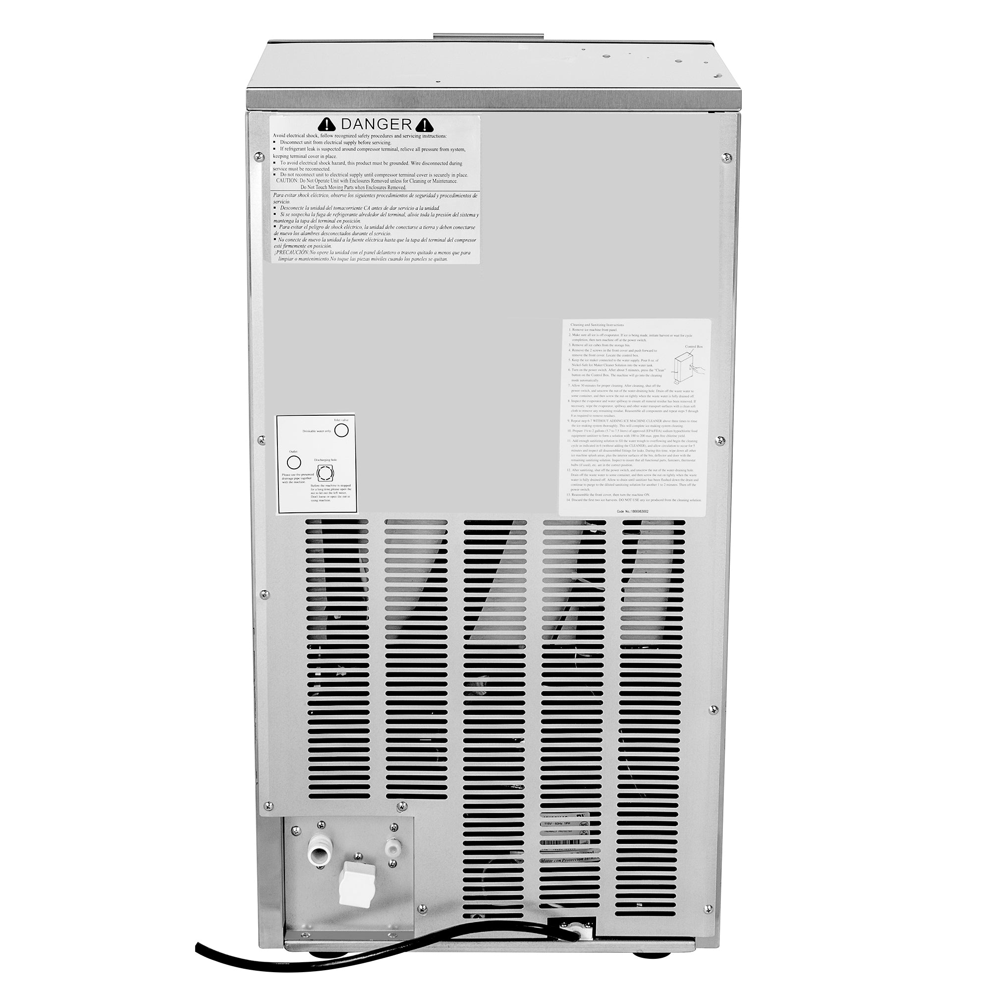 Maxx Ice Self-Contained Ice Machine, 88 lbs, Half Dice Ice Cubes, with 25 lb Built-in Ice Storage Bin, in Stainless Steel with Black Trim MIM85H