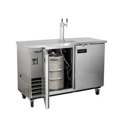 Maxx Cold Single Tower, 2 Tap Beer Dispenser, 10.5 cu. ft., 2 Barrels/Kegs (297L) in Stainless Steel MXBD48-1SHC