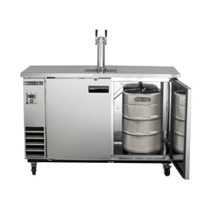 Maxx Cold Single Tower, 2 Tap Beer Dispenser, 10.5 cu. ft., 2 Barrels/Kegs (297L) in Stainless Steel MXBD48-1SHC