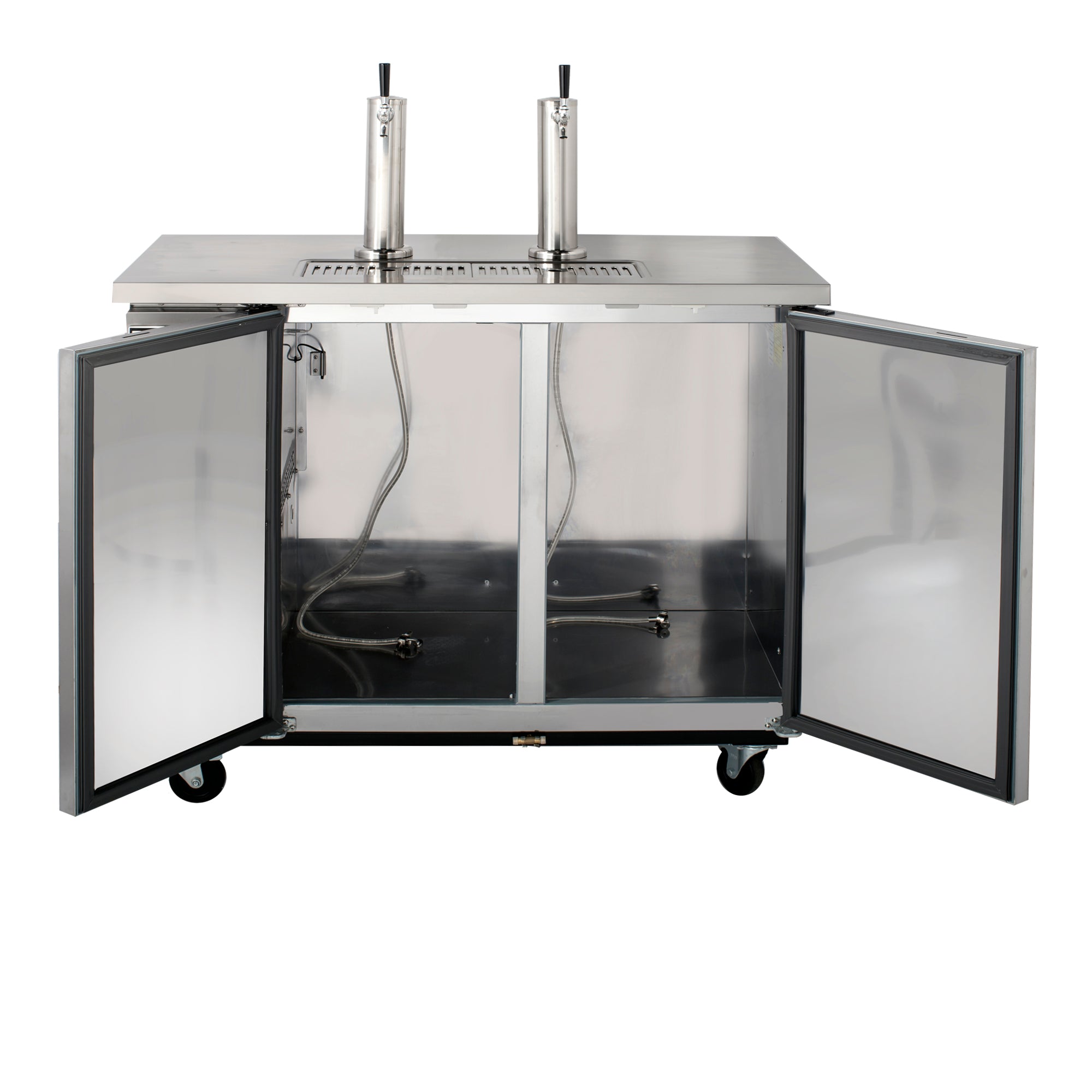 Maxx Cold Dual Tower Beer Dispenser, 10.5 cu. ft., 2 Barrels/Kegs (297L) in Stainless Steel MXBD48-2SHC