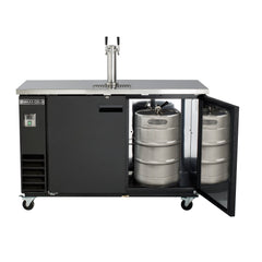 Maxx Cold Single Tower, 2 Tap Beer Dispenser, 2 Barrels/Kegs (402L), Black/Stainless Steel Top MXBD60-1BHC