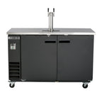 Maxx Cold Single Tower, 2 Tap Beer Dispenser, 2 Barrels/Kegs (402L), Black/Stainless Steel Top MXBD60-1BHC