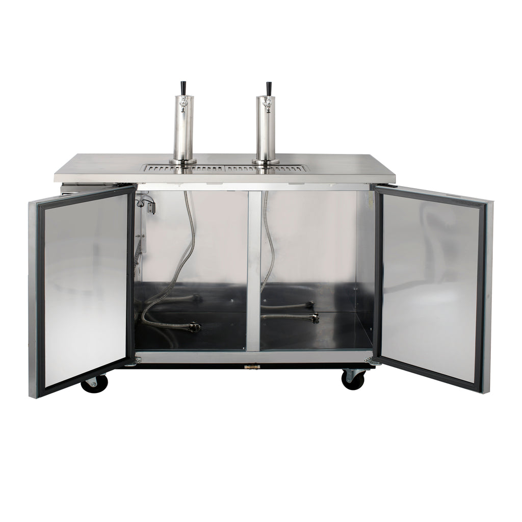 Maxx Cold Dual Tower Beer Dispenser, 14.2 cu. ft., 2 Barrels/Kegs (402L), in Stainless Steel MXBD60-2SHC