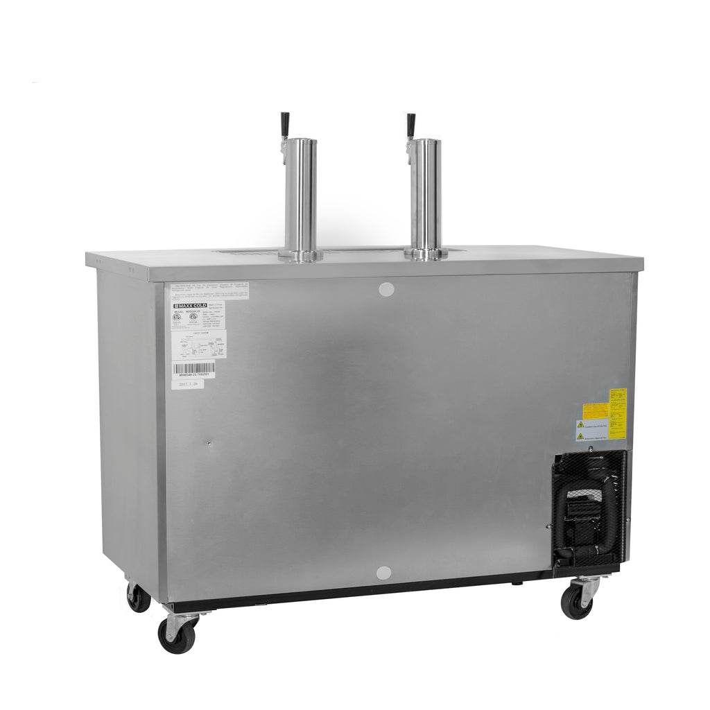 Maxx Cold Dual Tower Beer Dispenser, 14.2 cu. ft., 2 Barrels/Kegs (402L), in Stainless Steel MXBD60-2SHC