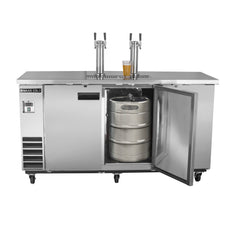 Maxx Cold Dual Tower, 2 Tap Beer Dispenser, 17.3 cu. ft., 3 Barrels/Kegs (490L) in Stainless Steel MXBD72-2SHC