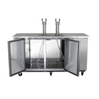Maxx Cold Dual Tower, 2 Tap Beer Dispenser, 17.3 cu. ft., 3 Barrels/Kegs (490L) in Stainless Steel MXBD72-2SHC