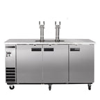 Maxx Cold Dual Tower, 2 Tap Beer Dispenser, 17.3 cu. ft., 3 Barrels/Kegs (490L) in Stainless Steel MXBD72-2SHC