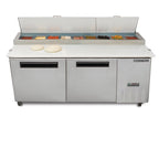 Maxx Cold Two-Door Refrigerated Pizza Prep Table, 22 cu. ft. Storage Capacity, in Stainless Steel MXCPP70HC