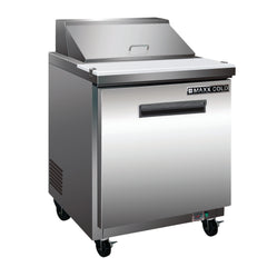 Maxx Cold One-Door Refrigerated Megatop Prep Unit, 7 cu. ft. Storage Capacity, in Stainless Steel MXCR29MHC