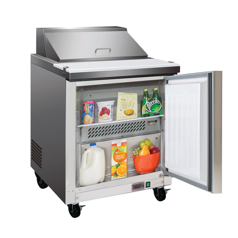 Maxx Cold One-Door Refrigerated Megatop Prep Unit, 7 cu. ft. Storage Capacity, in Stainless Steel MXCR29MHC