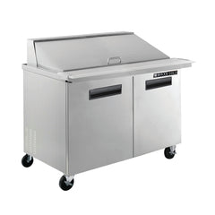 Maxx Cold Two-Door Refrigerated Megatop Prep Unit, 12 cu. ft. Storage Capacity, in Stainless Steel MXCR48MHC