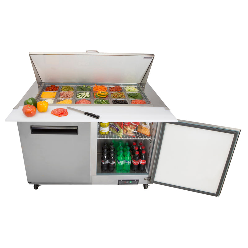 Maxx Cold Two-Door Refrigerated Megatop Prep Unit, 12 cu. ft. Storage Capacity, in Stainless Steel MXCR48MHC