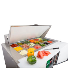 Maxx Cold Two-Door Refrigerated Megatop Prep Unit, 12 cu. ft. Storage Capacity, in Stainless Steel MXCR48MHC