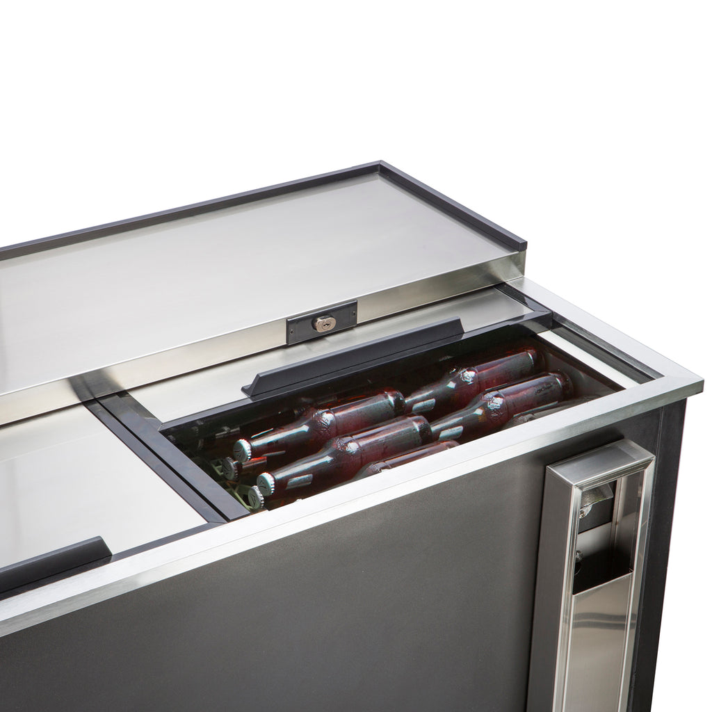 Maxx Cold Horizontal Bottle Cooler, 14 cu. ft. Storage Capacity, Black/Stainless Steel Top, Interior MXCR50BHC