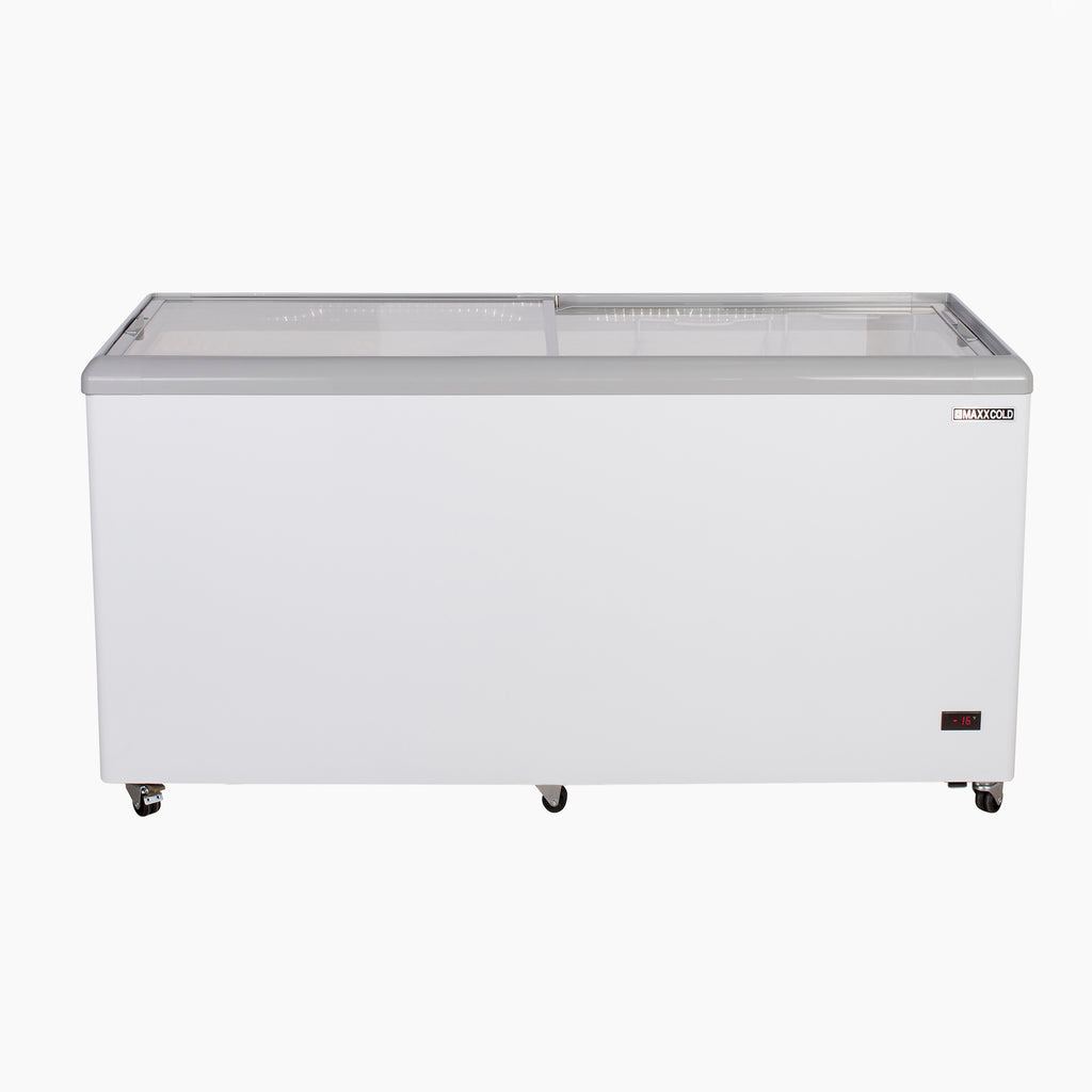 Maxx Cold Sliding Glass Top Mobile Ice Cream Display Freezer, 11 cu. ft. Storage Capacity, in White MXF52F