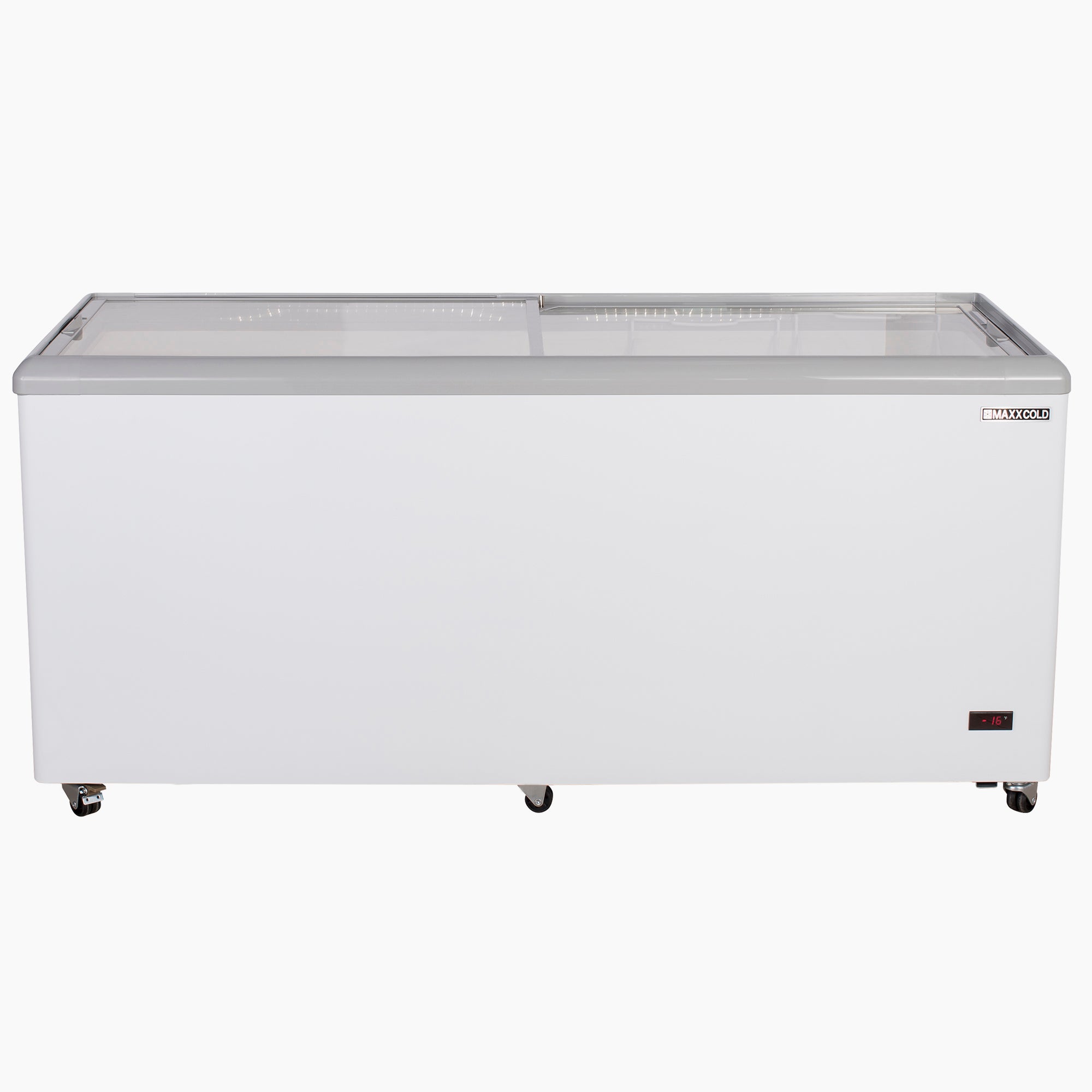 Maxx Cold Sliding Glass Top Mobile Ice Cream Display Freezer, 16 cu. ft. (453L), in White MXF71F