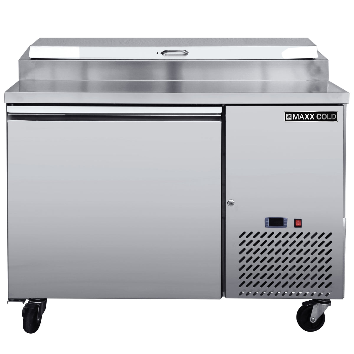 Cold Pre Table Maxx Cold One-Door Refrigerated Pizza Prep Table, 10.95 cu. ft. Storag ...