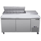 Maxx Cold Two-Door Refrigerated Pizza Prep Table, 20.91 cu. ft. Storage Capacity, in Stainless Steel MXSPP70HC