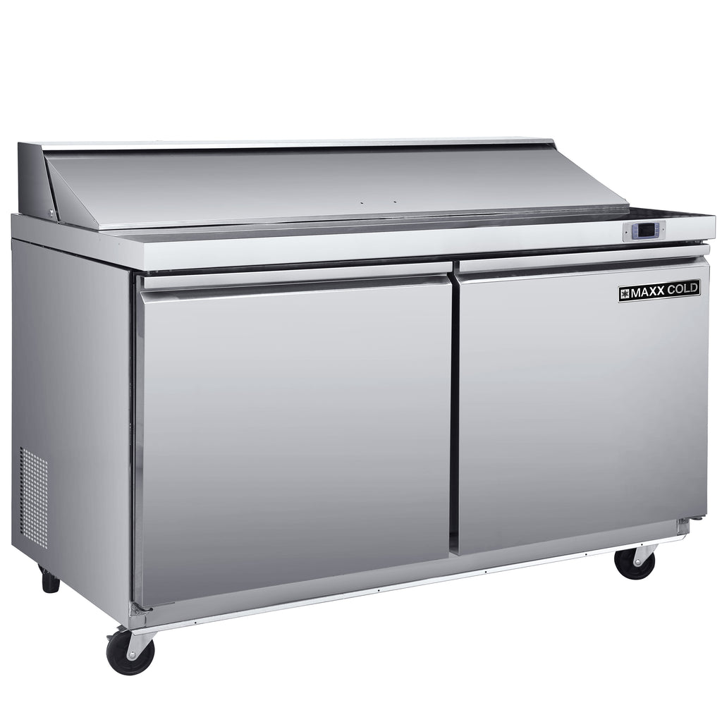 Maxx Cold Two-Door Refrigerated Sandwich and Salad Prep Station, 13.77 cu. ft., in Stainless Steel MXSR48SHC