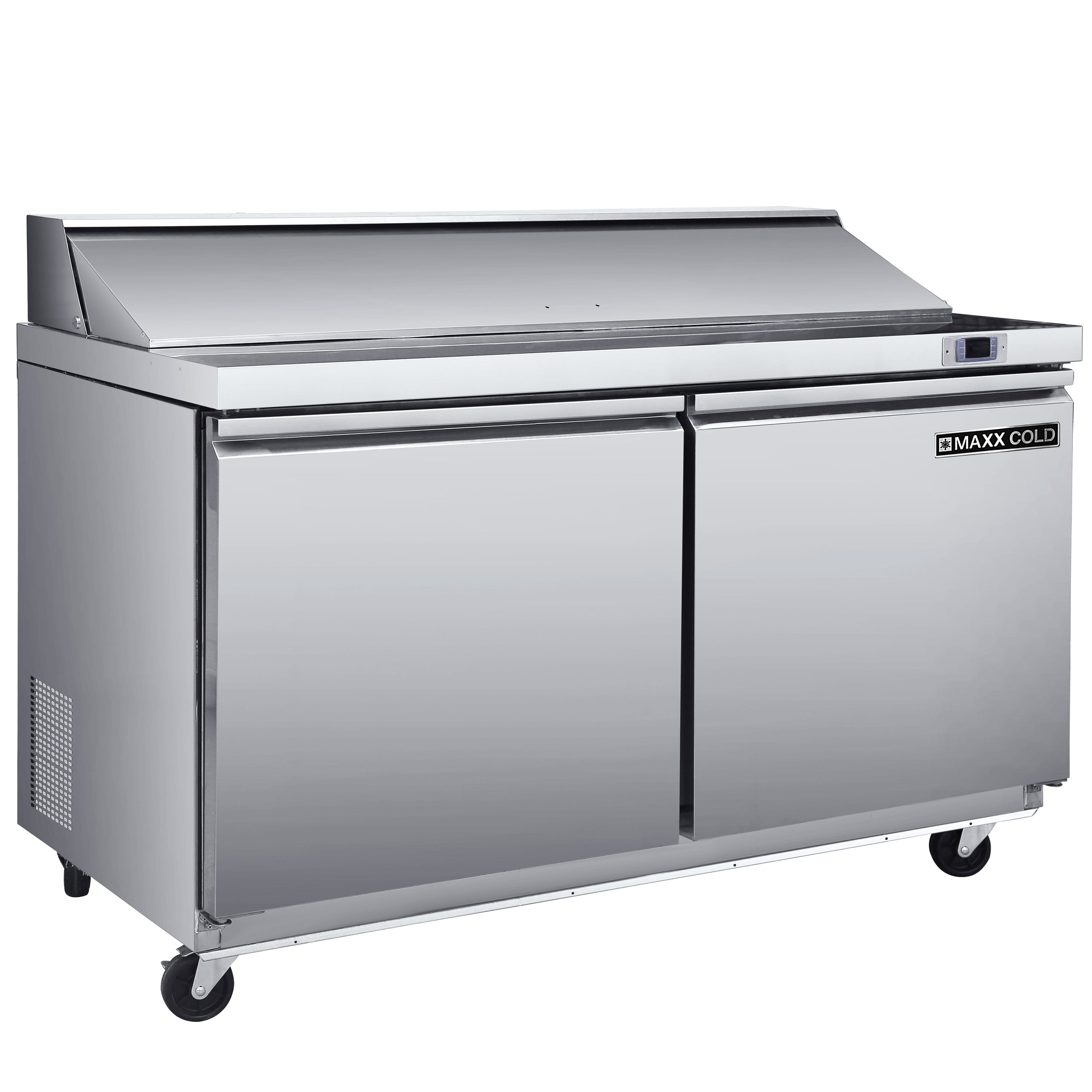 Maxx Cold Two-Door Refrigerated Sandwich and Salad Prep Station, 13.77 cu. ft., in Stainless Steel MXSR48SHC