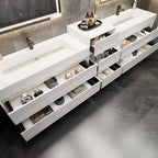 Moreno Bath MAX 104" Double Floating Bathroom Vanity with FLX16 Acrylic Sink & Small Side Cabinet MAX16-8420D