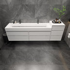 Moreno Bath MAX 104" Floating Bathroom Vanity with FLX16 Acrylic Sink & Small Side Cabinet MAX16-8420