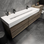 Moreno Bath MAX 104" Floating Bathroom Vanity with FLX16 Acrylic Sink & Small Side Cabinet MAX16-8420