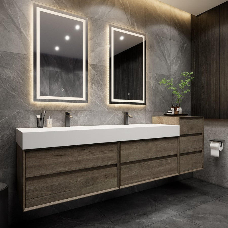 Moreno Bath MAX 104" Floating Bathroom Vanity with FLX16 Acrylic Sink & Small Side Cabinet MAX16-8420