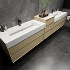 Moreno Bath 116" Floating Bathroom Vanity with FLX16 Acrylic Sink & Small Side Cabinet MAX16-9620