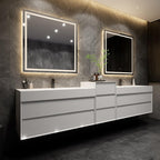 Moreno Bath 116" Floating Bathroom Vanity with FLX16 Acrylic Sink & Small Side Cabinet MAX16-9620