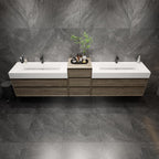 Moreno Bath 116" Floating Bathroom Vanity with FLX16 Acrylic Sink & Small Side Cabinet MAX16-9620