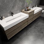 Moreno Bath 116" Floating Bathroom Vanity with FLX16 Acrylic Sink & Small Side Cabinet MAX16-9620
