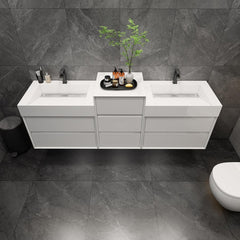 Moreno Bath MAX 80" Floating Bathroom Vanity with FLX16 Acrylic Single Sink Top Set & Small Side Cabinet MAX16-6020