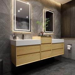 Moreno Bath MAX 80" Floating Bathroom Vanity with FLX16 Acrylic Single Sink Top Set & Small Side Cabinet MAX16-6020