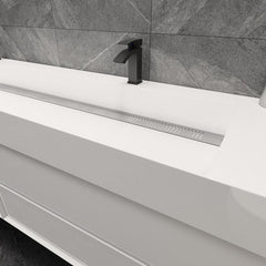 Moreno Bath MAX 84" Floating Bathroom Vanity with FLX16 Acrylic Sink/Double Faucet Holes MAX16-84D